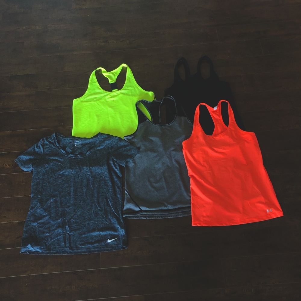 Various workout tops